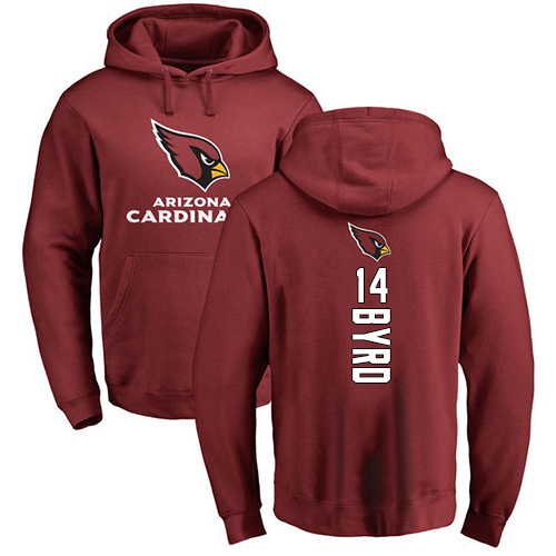 Arizona Cardinals Men Maroon Damiere Byrd Backer NFL Football #14 Pullover Hoodie Sweatshirts->nfl t-shirts->Sports Accessory